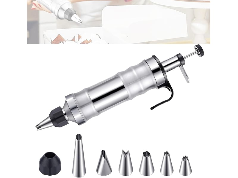 Seringue à pâtisserie en inox seringue à pâte pistolet de presse set de seringues à pâtisserie presse à biscuits diy, accessoires de cuisson - gâteaux NO Commercial reference - Conforama A