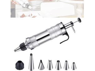 Seringue à pâtisserie en inox seringue à pâte pistolet de presse set de seringues à pâtisserie presse à biscuits diy, accessoires de cuisson - gâteaux