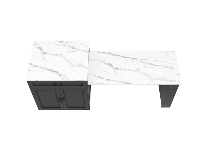  Îlot de cuisine extensible 204x70x93,5 cm avec rangement mdf noir  - Conforama A