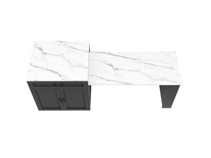 Îlot de cuisine extensible 204x70x93,5 cm avec rangement mdf noir
