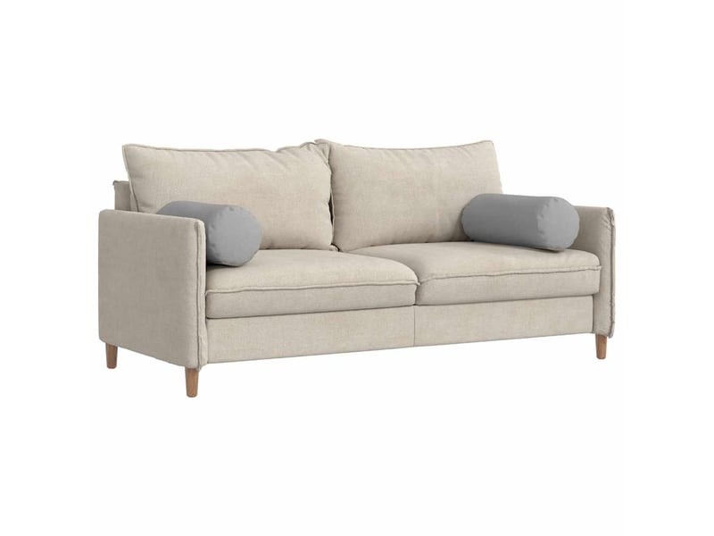  Lot de 2 coussins d'accent, coussins décoratifs, coussins lombaires tissu gris nuage ø 25 x 70 cm cf56698  - Conforama C