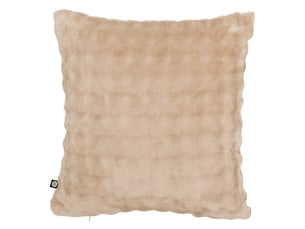 Coussin zephy carré 40x40cm effet fausse fourrure beige