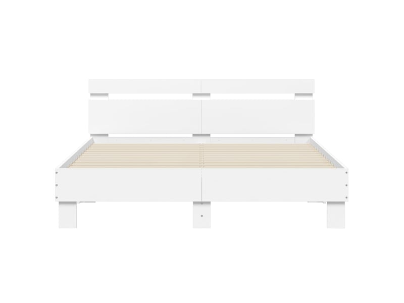  Lit double- lit adulte -  cadre de lit sans matelas blanc 140x200 cm  - Conforama D