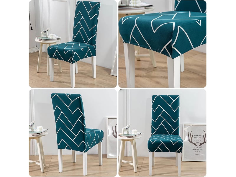  Housse de salle à manger amovible lavable moderne (bleu) 6pcs  - Conforama D