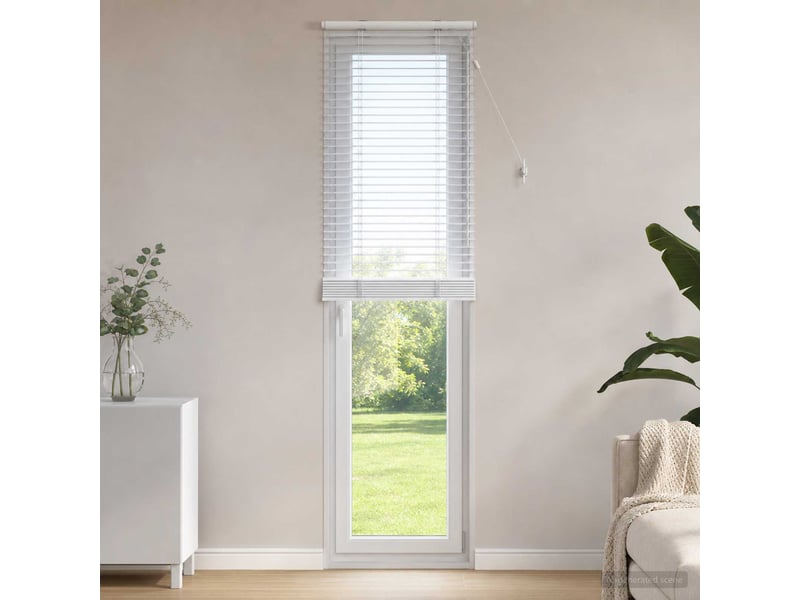 Store vénitien, store de fenêtre blanc 60 x 250 cm 35 mm bois de paulownia massif cf47815 - Conforama B