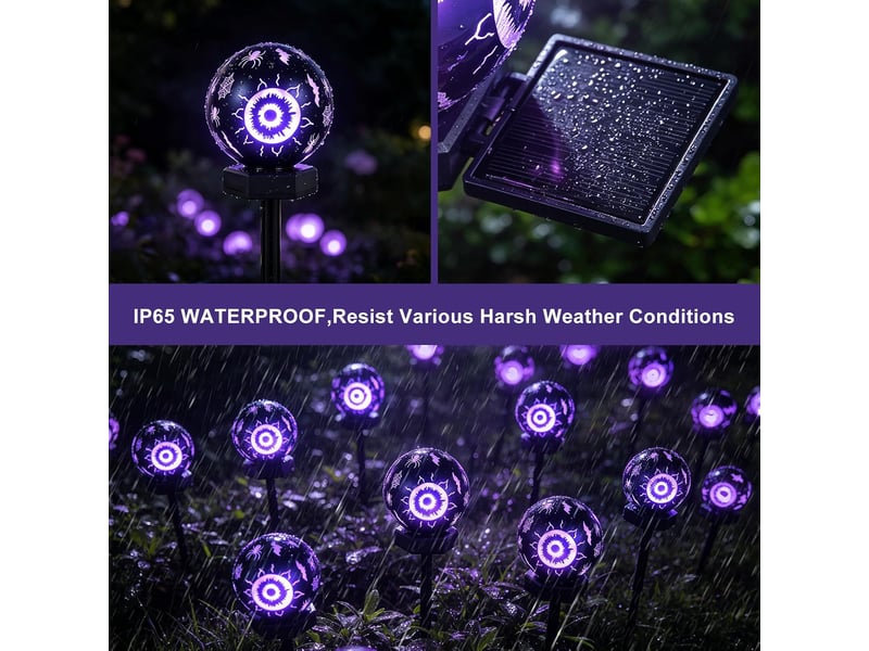  Pack de 1 lampes solaires halloween extérieures, décoration lumineuse ip65 étanche pour jardin, cour, pelouse, terrasse et allée  - Conforama E