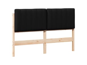Tête de lit capitonnée marron et noir 135 cm pin massif shl64236