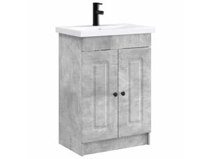 Ensemble de mobilier de salle de bain gris béton shl3048