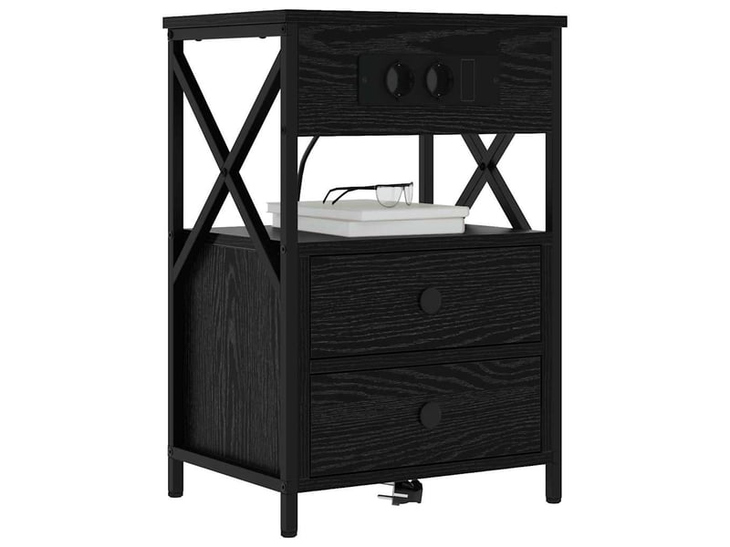 Table de chevet - cabinet de chevet - table de nuit chêne noir 40 x 31 x 60 cm bois d'ingénierie - Conforama B