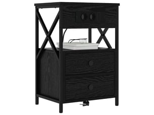 Table de chevet - cabinet de chevet - table de nuit chêne noir 40 x 31 x 60 cm bois d'ingénierie