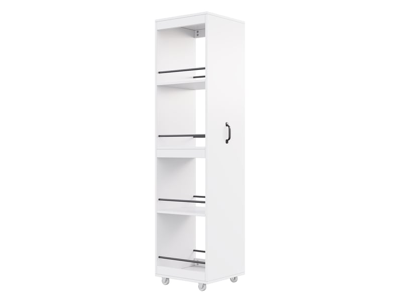  Bibliothèque étroite à roulettes en mdf blanc 40 x 30 x 160.5 cm N880P514602W - Conforama A