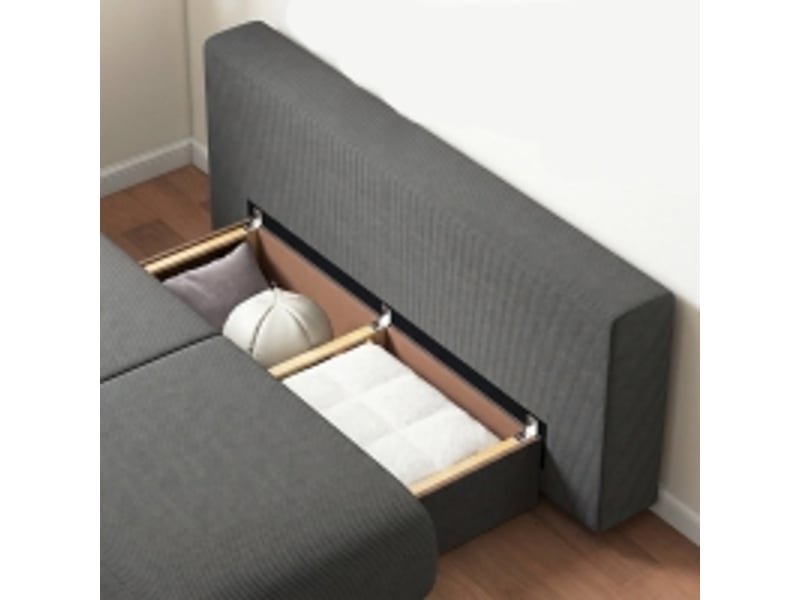  Canapé convertible avec coffre de rangement, banquette clic clac lit 2-3 places pour salon, et revêtement velours côtelé 188x100x84 cm, gris  - Conforama D