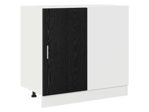 Meuble de cuisine d'angle chêne noir 86x46x81,5cm