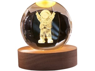 Lampe de table astronaute avec sphère led, petite veilleuse boule de cristal, décoration chambre