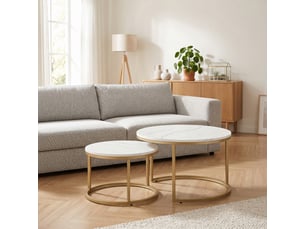 Table basse rectangulaire coloris blanc <strong></strong> <strong></strong> - 78.5 cmx78.5 cm