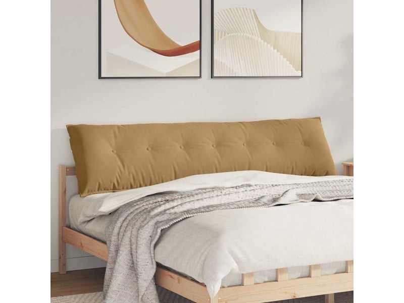 Coussin de dos, coussin de dossier marron 200 x 50 cm tissu en velours côtelé cf54805 - Conforama B