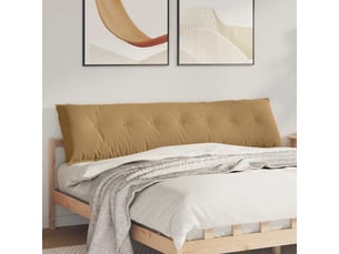 Coussin de dos, coussin de dossier marron 200 x 50 cm tissu en velours côtelé cf54805