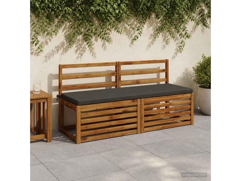  Lot de 2 coussins de banc, coussins d'assise soest 100 % polyester anthracite cf56987  - Conforama B