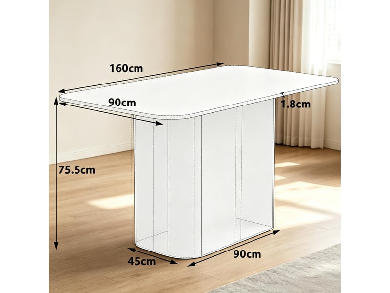  Table à manger rectangulaire 160x90 cm polyvalente homvra  - Conforama E