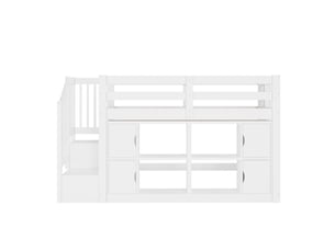 Lit mezzanine 90x200 cm BIQZUYA coloris blanc