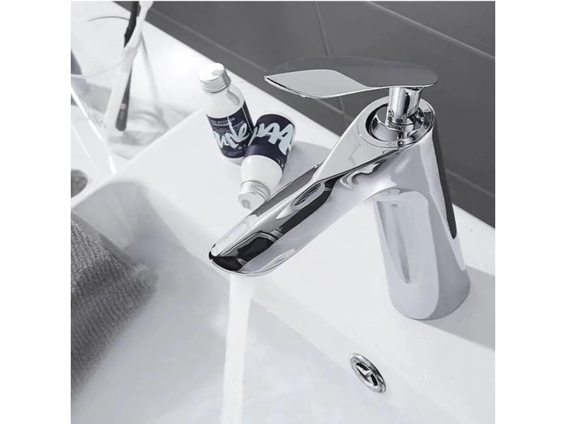  Robinet de salle de bain robinet de salle de bain mélangeur de bassin à chaud et à froid à tige unique robinet 1 trou installation de robinet en lait SZPB306834JJZJ - Conforama B