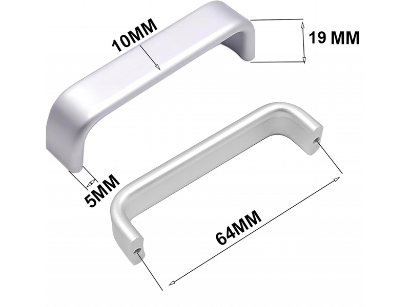  (64 mm), 10 mini poignées en aluminium pour portes d'armoires de cuisine, tiroirs, meubles de chambre à coucher  - Conforama B