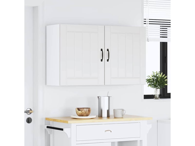  Meuble de rangement, armoires murales de cuisine lucca en bois d'ingénierie blanc  - Conforama C