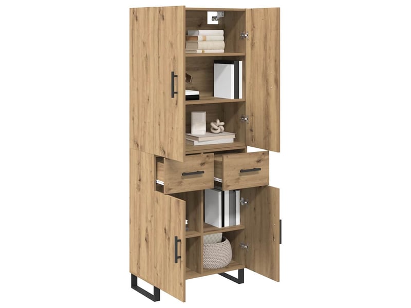 Haut armoire, armoire de rangement chêne artisanal 69,5x34x180 cm shl18774 - Conforama C
