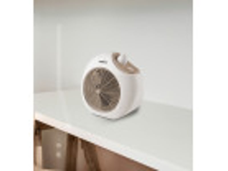  Chauffage soufflant ABRILA Savona 2000 W blanc et beige, 2 puissances, 3 fonctions, thermostat réglable et sécurité anti-basculement 228122015 - Conforama D