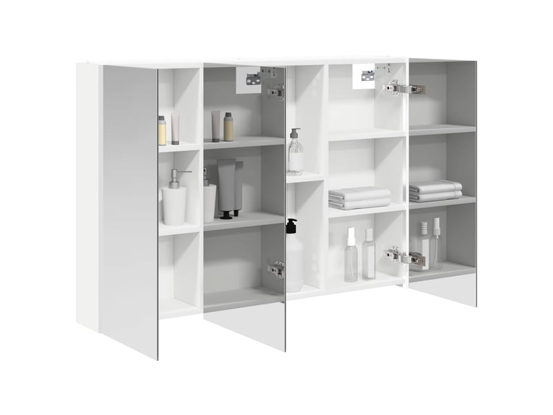  Armoire miroir salle de bain, meuble de rangement blanc 103.5x15.5x70 cm  - Conforama C