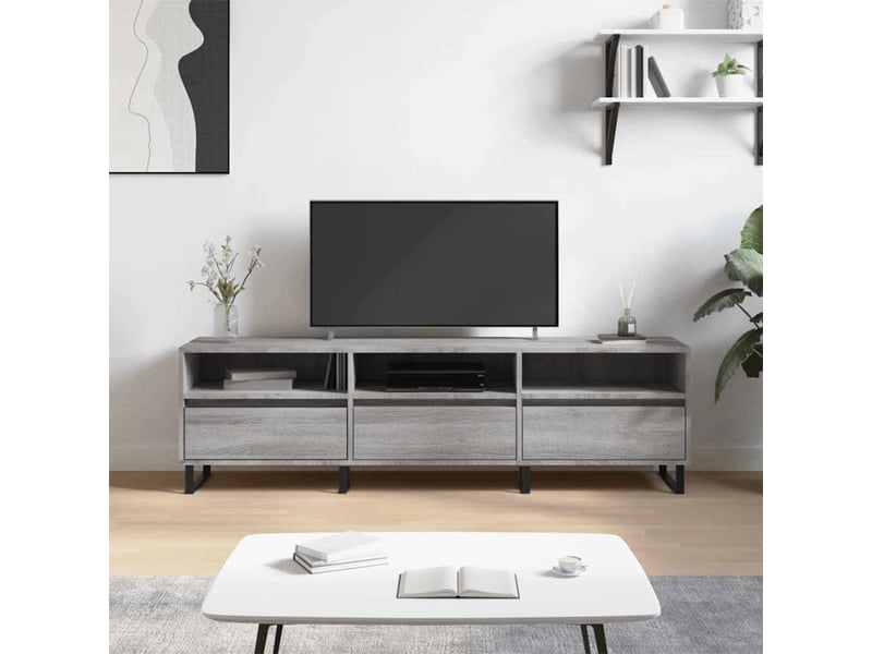  Meuble tv - banc tv - meuble de rangement sonoma gris 150x30x44,5 cm bois d'ingénierie  - Conforama B