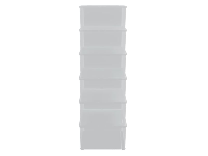  Boîtes de rangement en plastique 6 pcs 10 l empilables  - Conforama D