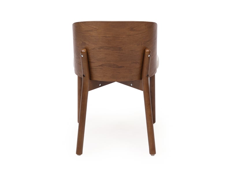  Lot de 2 chaises en bois massif, tissu lin, placage frêne, finition noyer Jamama eleni - Conforama W