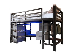 Lit mezzanine 90x200 cm coloris noir