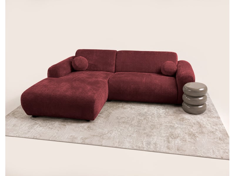  Louise - canapé d'angle gauche 4 places en velours texturé - best mobilier - cherry LOUISE - Conforama D