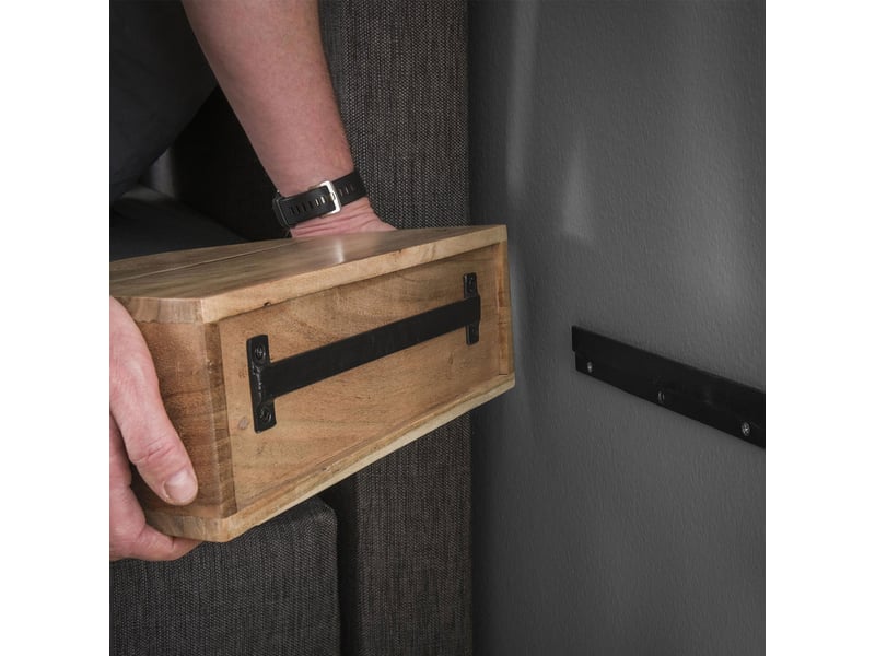  Chevet suspendu 1 tiroir 40x20x12 cm en acacia naturel  - Conforama C
