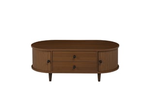 Table basse ovale coloris bois foncé Fay Lum - 50 cmx100 cm