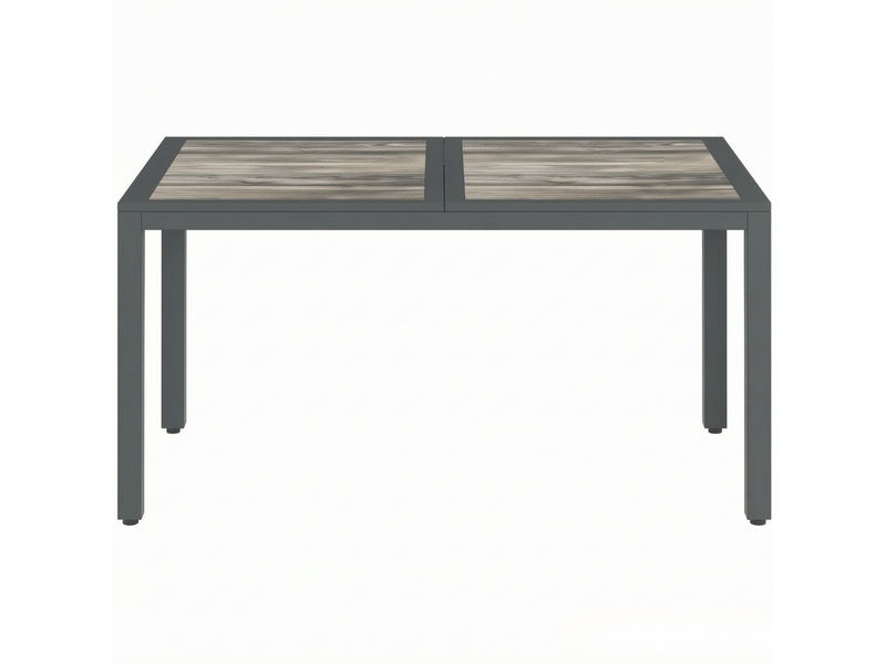  Table de jardin rectangulaire 140 x 80 cm en acier galvanisé et pspc gris foncé  - Conforama A