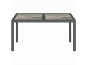 Table de jardin rectangulaire 140 x 80 cm en acier galvanisé et pspc gris foncé