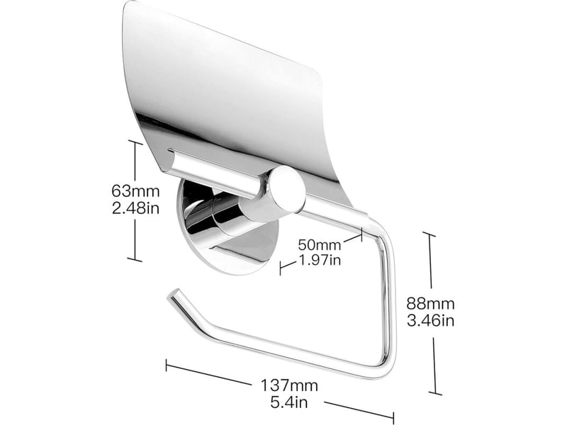  Enowelir wangel porte-papier toilette, colle brevetée + auto-adhésif, acier inoxydable, finition polie  - Conforama D