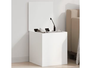 Boîte de rangement, coffre de rangement blanc 40x42x46 cm bois d'ingénierie