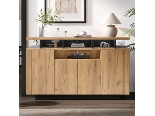 Buffet 4 porte(s) 0 tiroir(s) <strong>OKWISH</strong> <strong></strong> - 140 cm coloris naturel
