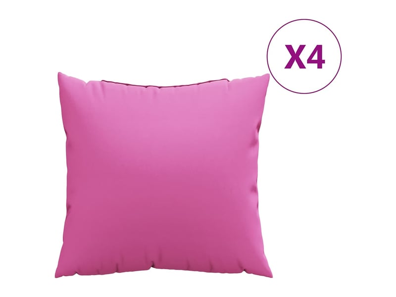  Lot de 4 coussins éparpillés tissu en polyester rose 60 x 60 cm cf60905  - Conforama C