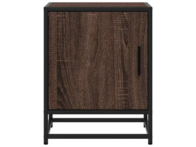  Lot de 2 tables de chevet - cabinet de chevet - table de nuit chêne marron bois d'ingénierie et métal  - Conforama D