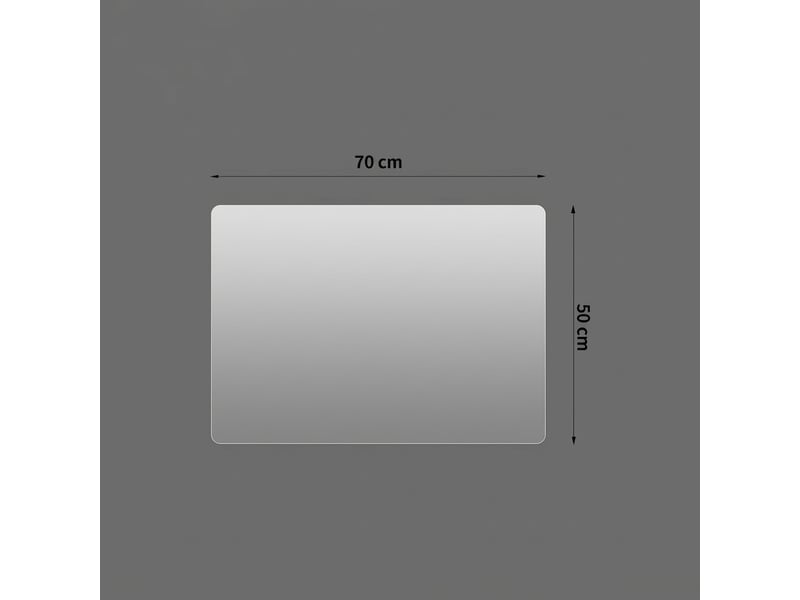  Miroir de salle de bain 50x70 cm sans cadre, angles arrondis, argenté  - Conforama C