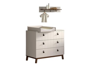 Ensemble chambre sezane commode + plan à langer + étagère murale clay