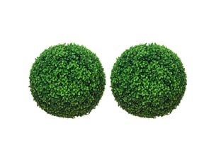 Lot de 2 boules de buis, plantes artificielles vertes avec protection uv, idéales pour l'intérieur et l'extérieur.