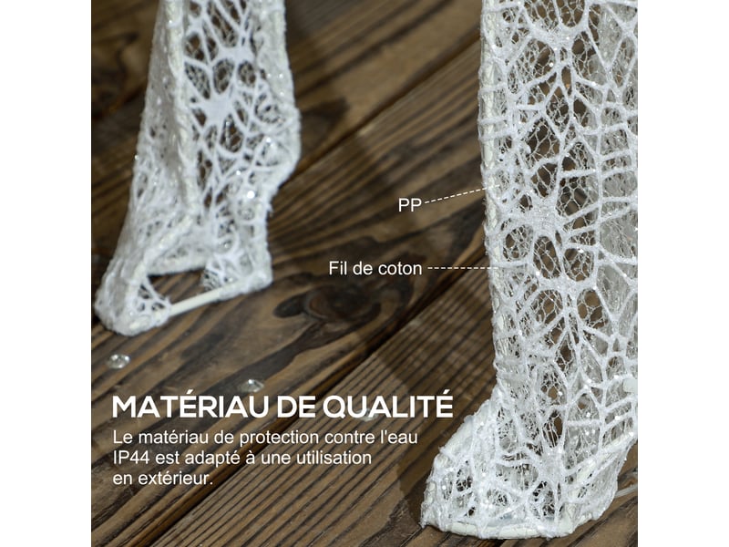  Renne et traîneau lumineux de noël avec 170 led blanc chaud, 50x29x42cm, décoration de noël pour intérieur et extérieur  - Conforama R
