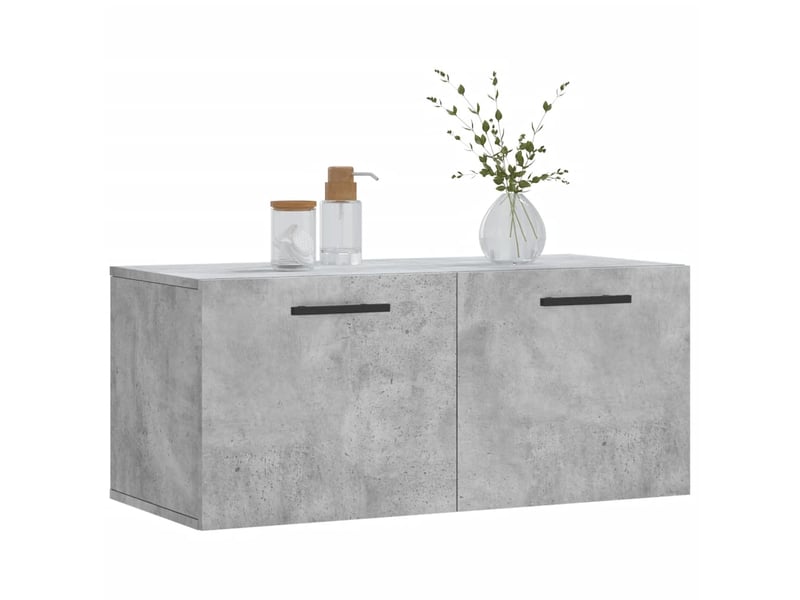  Armoire murale salon gris béton 80x36,5x35cm bois d'ingénierie shl7240  - Conforama C