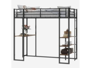 Lit mezzanine 180x200 cm SOGEU coloris gris